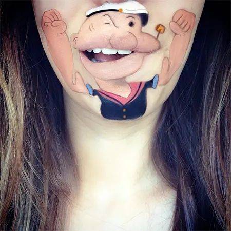 
【设计师】嘴部的搞怪化妆 联合动画人物 形成别开生面的艺术品“华体会体育hth官方网站”(图6)